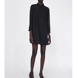 Zara Black Dress with Swiss Dots